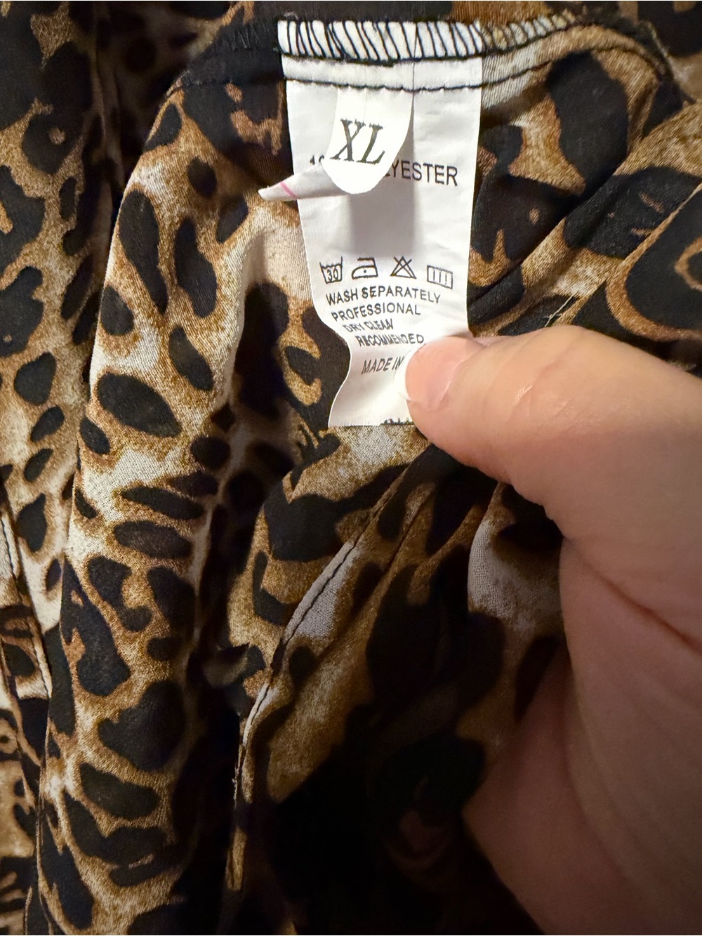Leopard Print Open Front Kimono | Size XL | Like New - Picture 7 of 8
